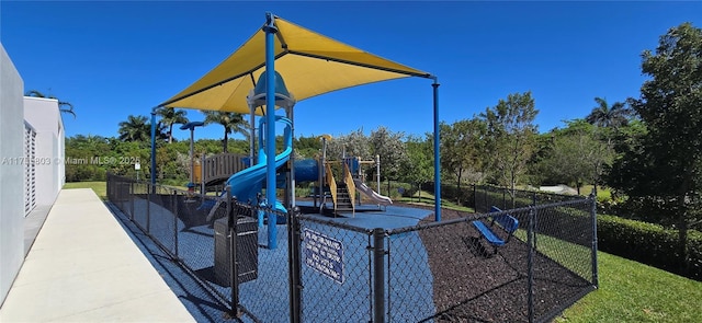 community play area with fence