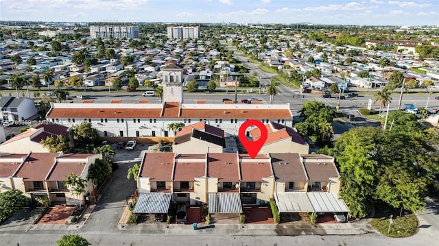 aerial view with a residential view