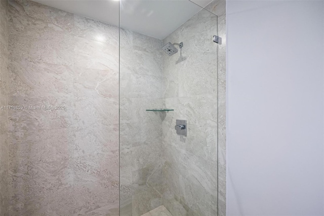 room details with a tile shower