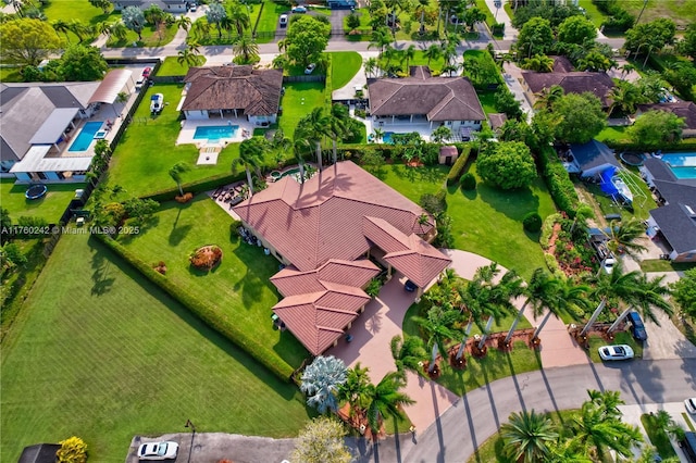 aerial view featuring a residential view