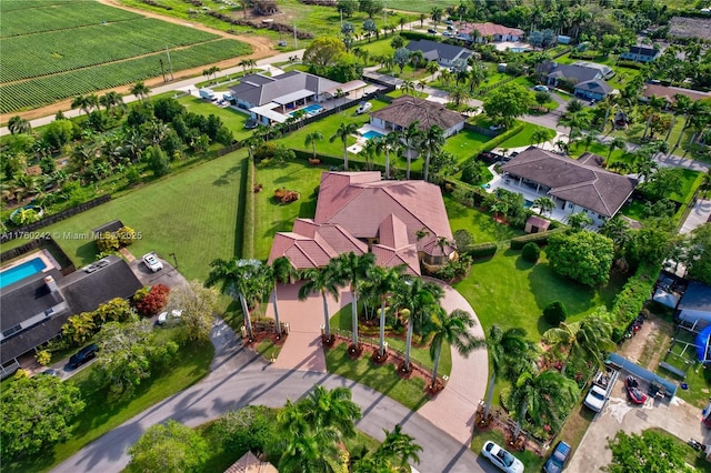 aerial view with a residential view