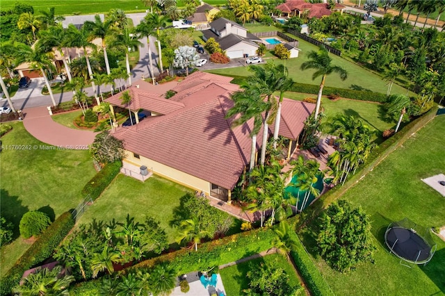 bird's eye view with a residential view