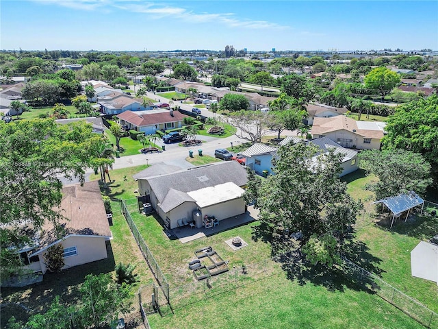 aerial view with a residential view