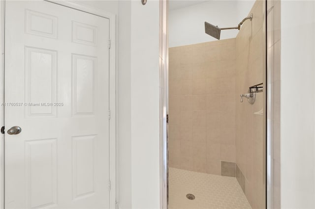 bathroom featuring a shower stall