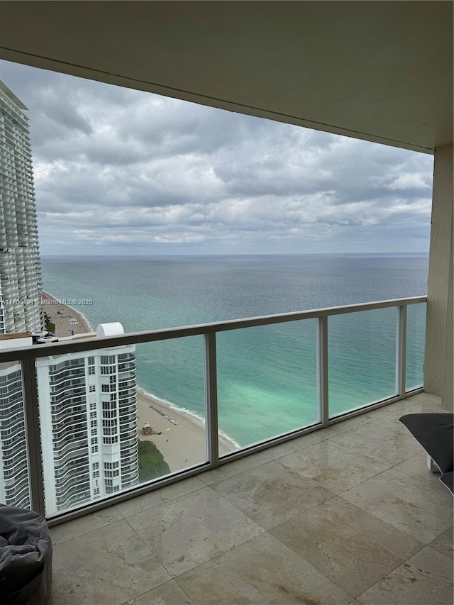 balcony with a water view