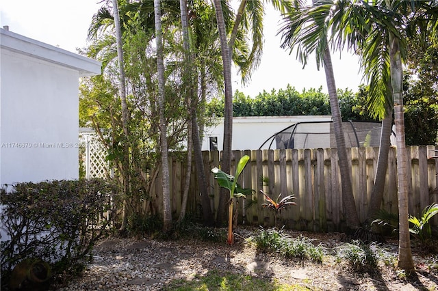 view of yard with fence