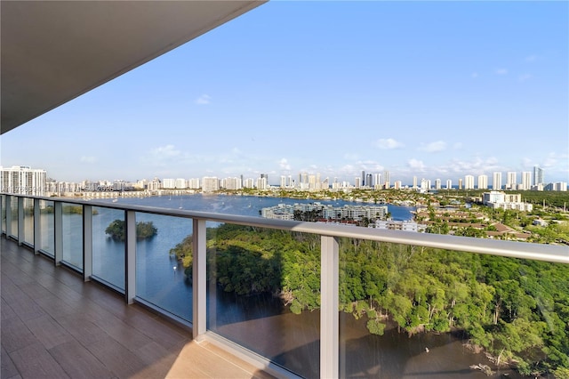 16385 Biscayne Blvd Unit 1921, North Miami Beach, FL 33160 - balcony featuring a view of skyline and a water view