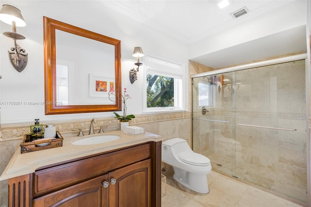 1117 Bella Vista Ave, Coral Gables, FL 33156 - full bath featuring a shower stall, toilet, vanity, and visible vents