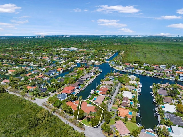 1117 Bella Vista Ave, Coral Gables, FL 33156 - birds eye view of property featuring a residential view and a water view