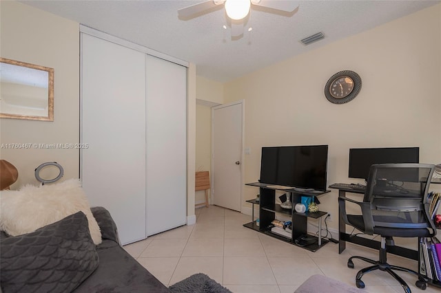 2888 S Carambola Cir S Unit 2079, Coconut Creek, FL 33066 - home office with ceiling fan and light tile patterned floors