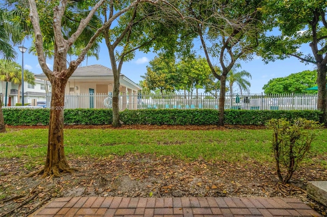 view of yard with fence