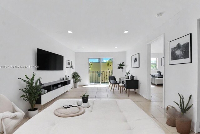 618 Euclid Ave Unit 303, Miami Beach, FL 33139 - living room featuring light tile patterned floors and recessed lighting