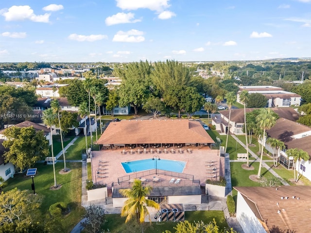 aerial view featuring a residential view