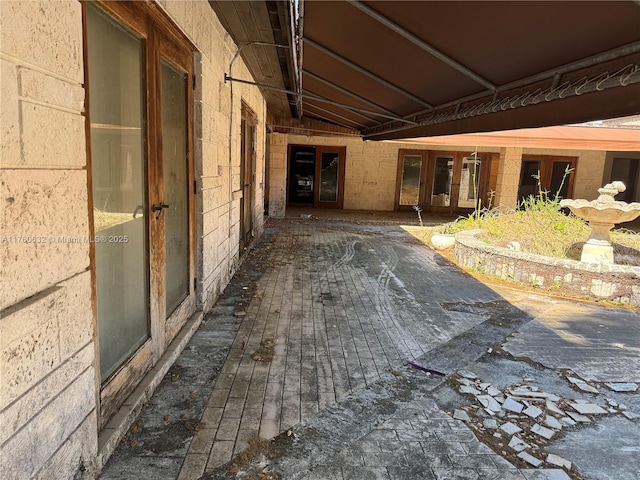 exterior space featuring french doors