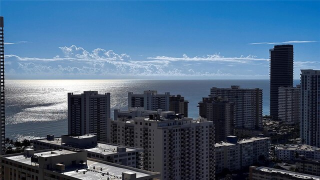 view of city with a water view