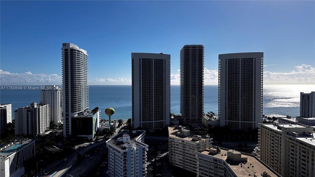 property's view of city with a water view