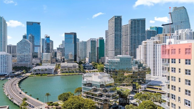 property's view of city with a water view