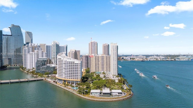 770 Claughton Island Dr Unit Ph-18, Miami, FL 33131 - exterior space with a view of city and a water view