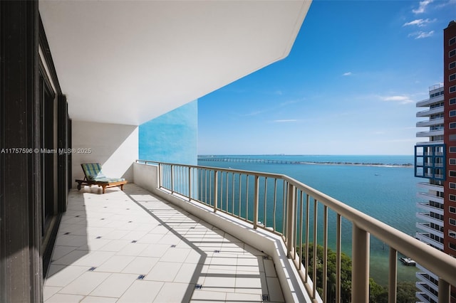 balcony with a water view