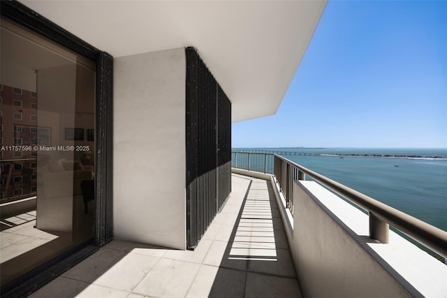 balcony with a water view