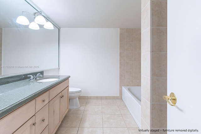 200 Leslie Dr Unit 430, Hallandale Beach, FL 33009 - full bath featuring tile patterned flooring, vanity, a bath, toilet, and baseboards