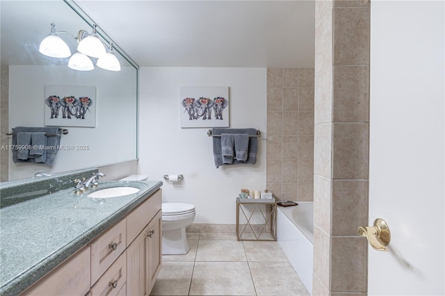 200 Leslie Dr Unit 430, Hallandale Beach, FL 33009 - bathroom with vanity, toilet, tile patterned floors, and baseboards
