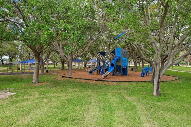 communal playground with a yard