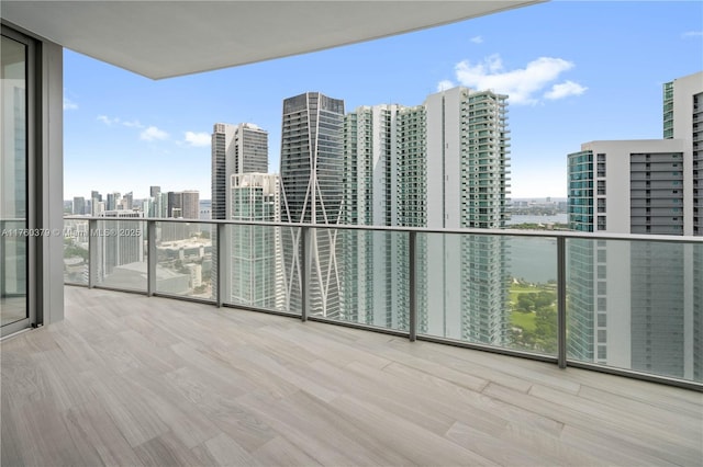 balcony with a city view