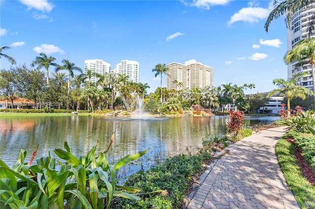 view of water feature