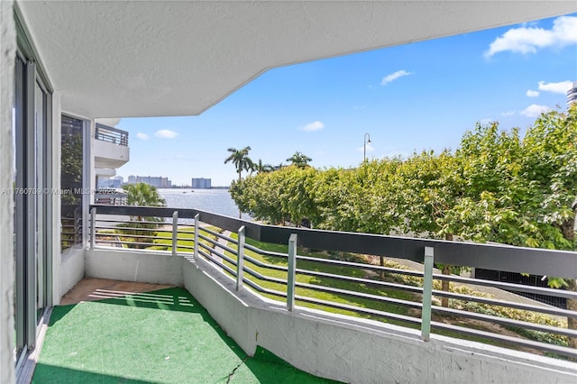 balcony with a view of city