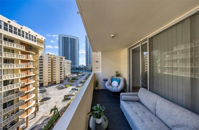 balcony featuring a city view