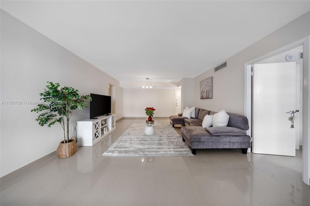 living room with visible vents