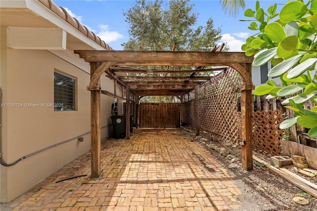 view of patio / terrace with fence