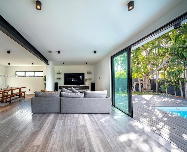 19600 NE 19th Ave, Miami, FL 33179 - living area featuring wood finished floors