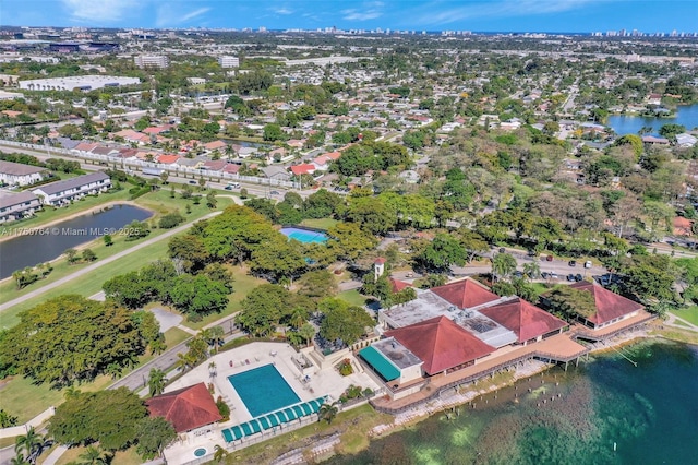 117 Lake Emerald Dr Unit 408, Oakland Park, FL 33309 - aerial view of property and surrounding area featuring a nearby body of water and a pool