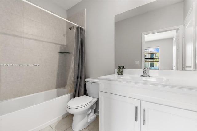 9917 SW 228th Ter, Miami, FL 33190 - bathroom with toilet, shower / bath combination with curtain, tile patterned flooring, and vanity