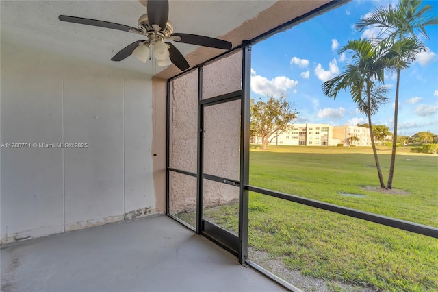 view of unfurnished sunroom