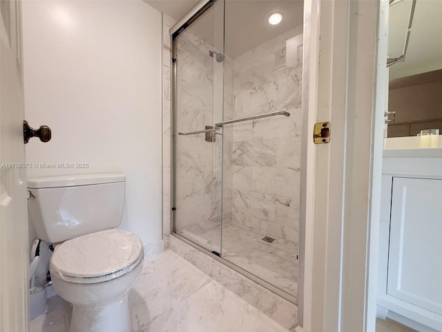 1504 S Whitehall Dr Unit 206, Davie, FL 33324 - full bathroom featuring a marble finish shower, marble look tile flooring, and vanity