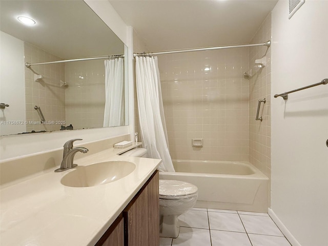 1504 S Whitehall Dr Unit 206, Davie, FL 33324 - bathroom with tile patterned floors, shower / tub combo with curtain, and vanity