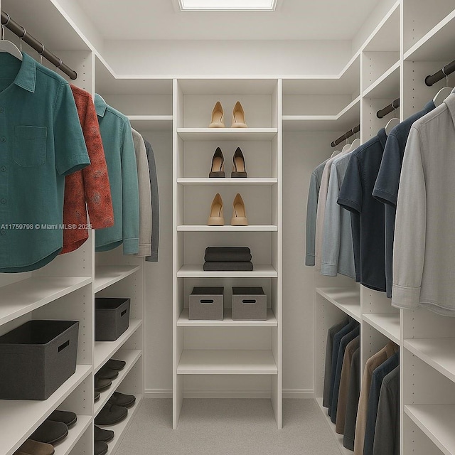 view of walk in closet