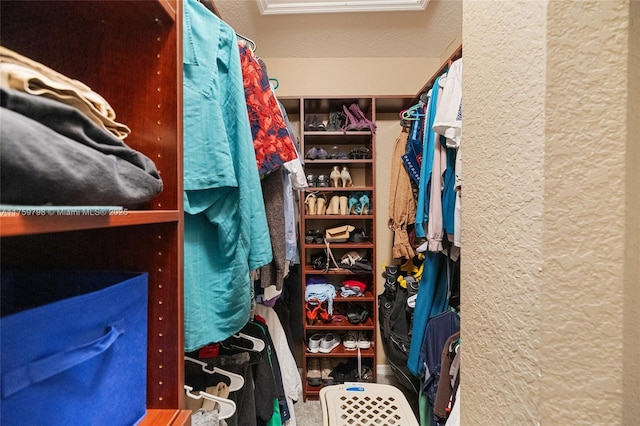 view of walk in closet