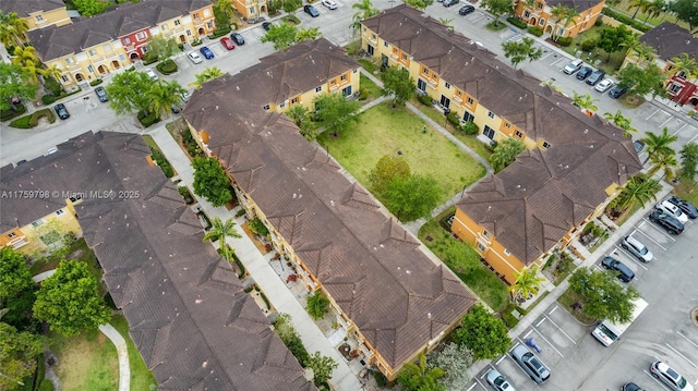 bird's eye view with a residential view