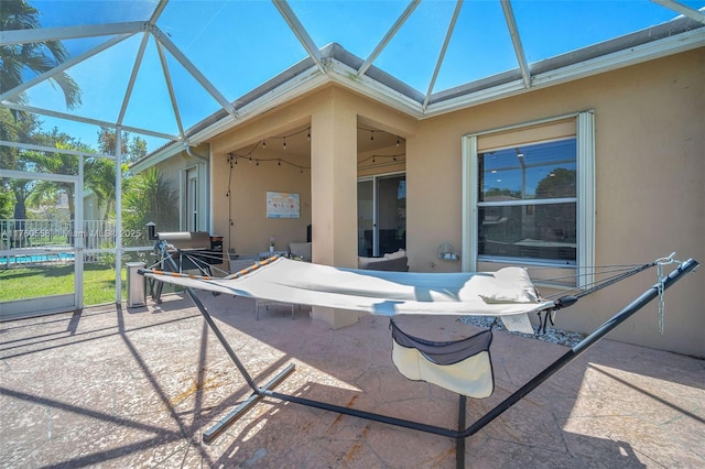 exterior space featuring lofted ceiling