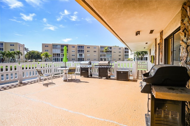 view of patio featuring grilling area