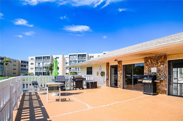 view of patio featuring grilling area