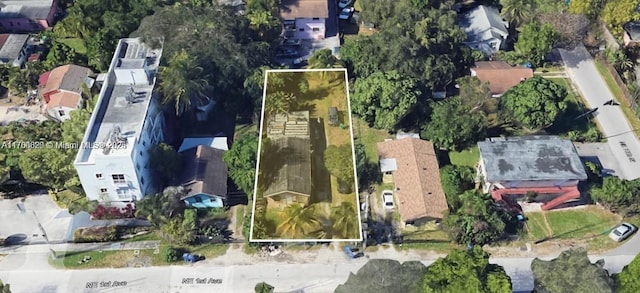 aerial view with a residential view