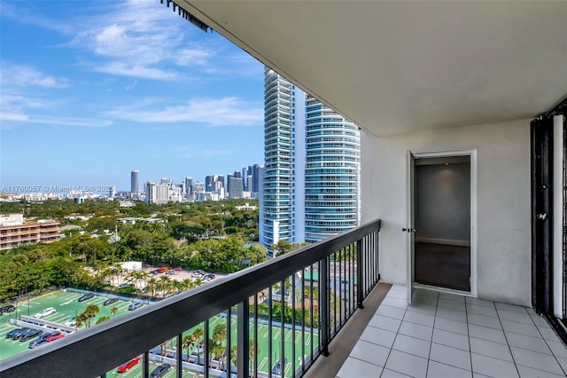 balcony featuring a view of city