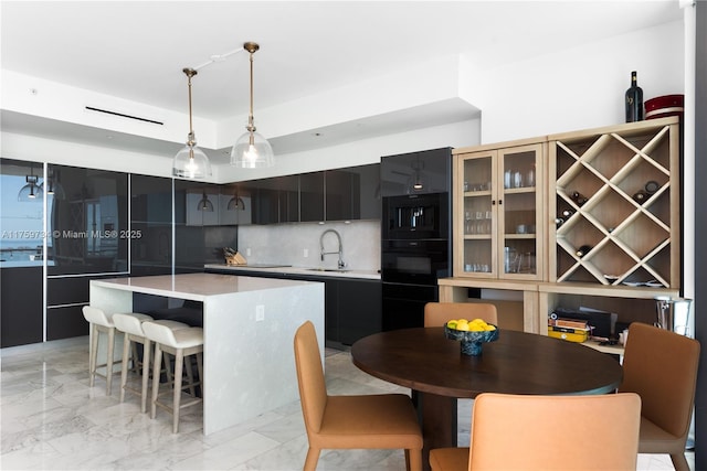 1451 Brickell Ave Unit 4002, Miami, FL 33131 - dining space with light marble finish floors