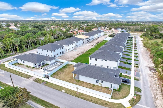 drone / aerial view with a residential view