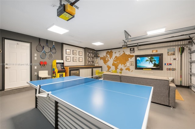 playroom with finished concrete floors